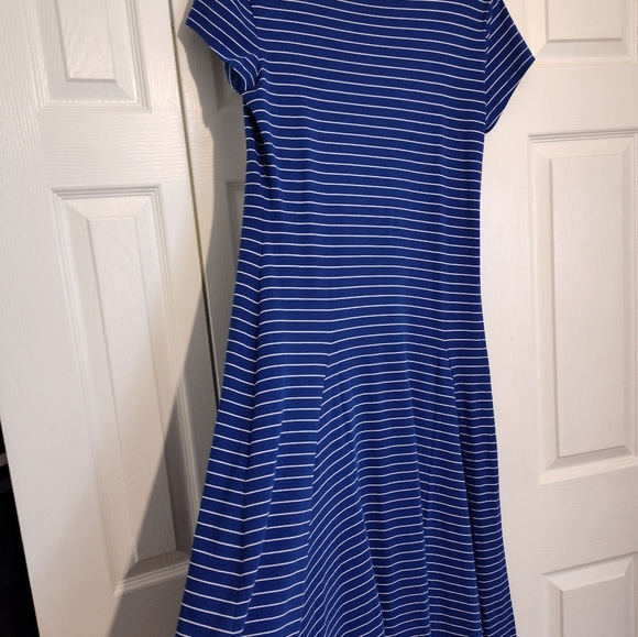 Lauren Ralph Lauren Blue and White Striped Dress Empire Maxi Dress NWOT - Picture 4 of 6
